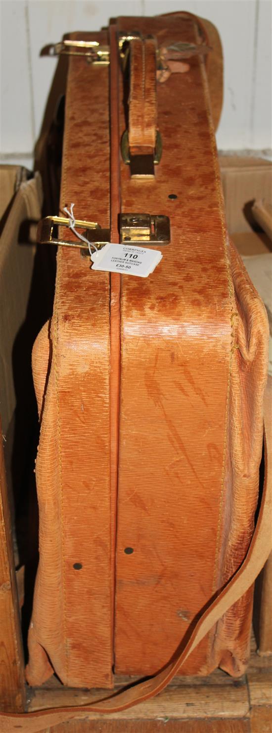 Fortnum & Masons leather suitcase & another similar(-)